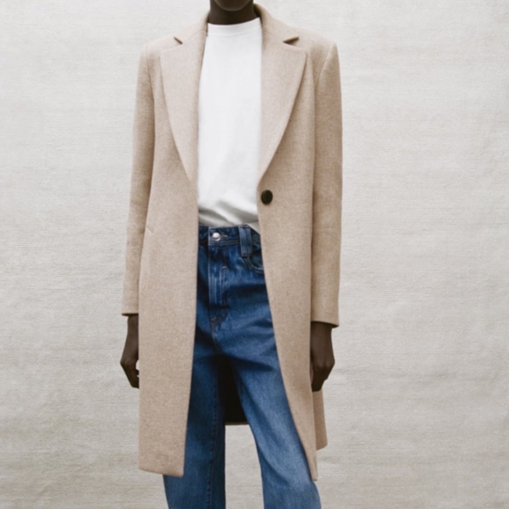 Zara Wool Blend Coat - Tan - XL